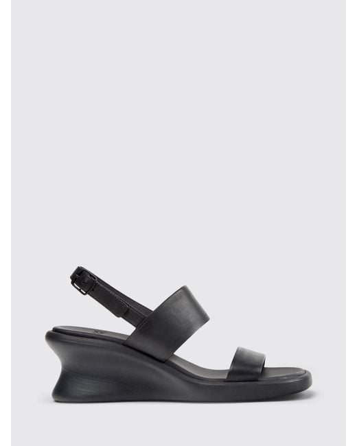 Camper White Louise Leather Wedge Sandal