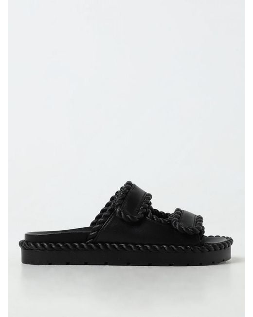 Bottega Veneta Black Flat Sandals