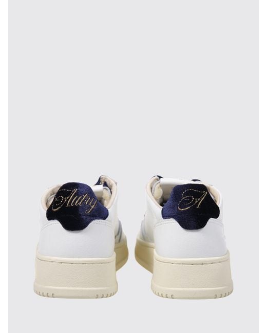 Autry White Medalist Low Calf Leather Sneakers With Perforated Toe