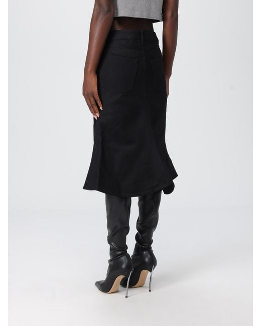 Balenciaga Black Flared Denim Skirt