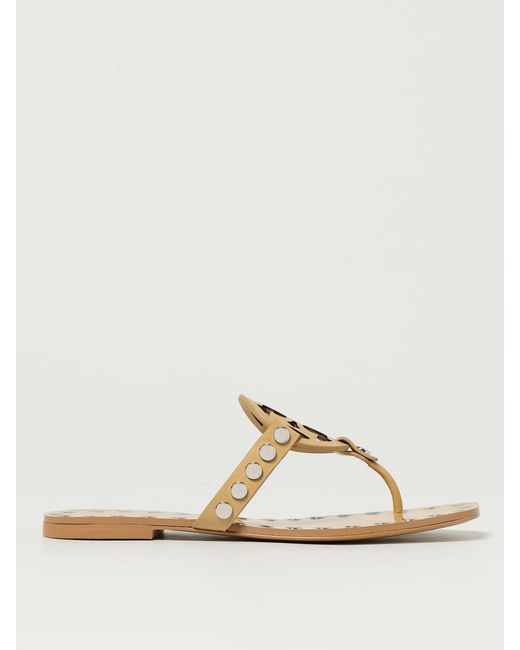 Tory Burch Natural Flat Sandals