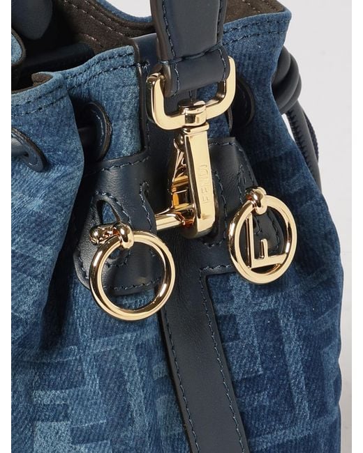 Fendi Blue Mini Mon Tresor Bag With Ff Monogram