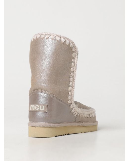 Mou Natural Flat Ankle Boots