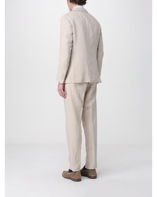 Eleventy White Single-Breasted Linen Blend Suit for men