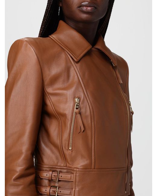 Elisabetta Franchi Brown Biker Jacket