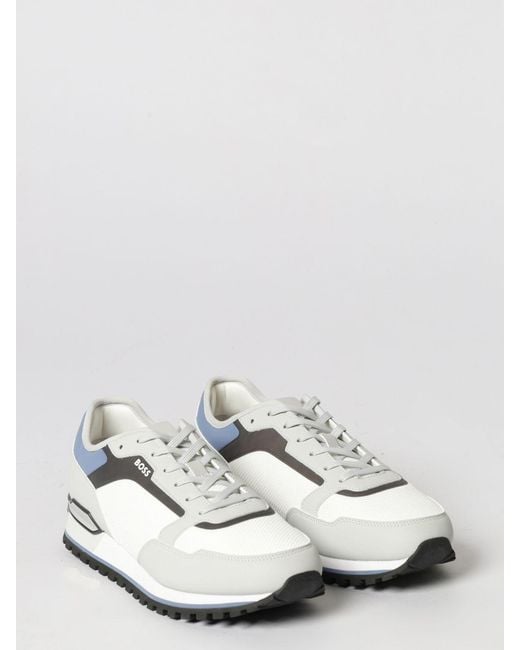 Boss White Parkour Mesh And Rubber Sneakers for men
