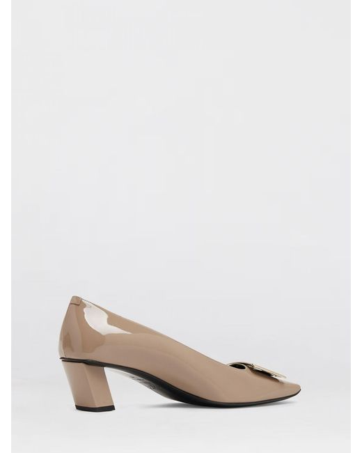 Roger Vivier Natural Belle Vivier Patent Leather Pumps