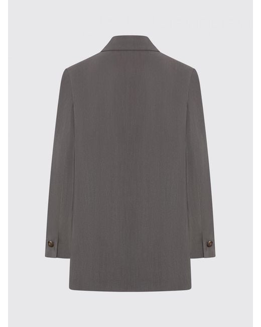 Giorgio Armani Gray Silk Double Breasted Blazer