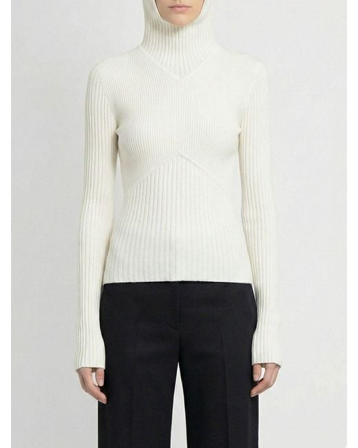 ANDREADAMO White Cotton Balaclava Top