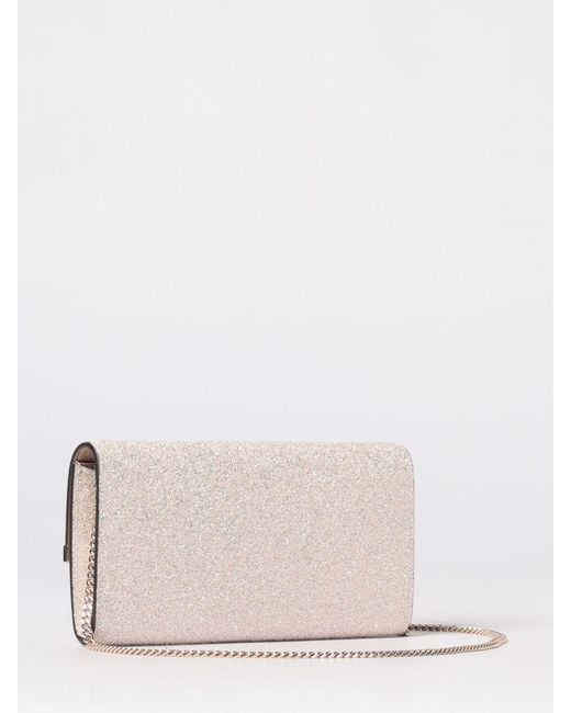 Jimmy Choo Natural Emmie Glitter Clutch