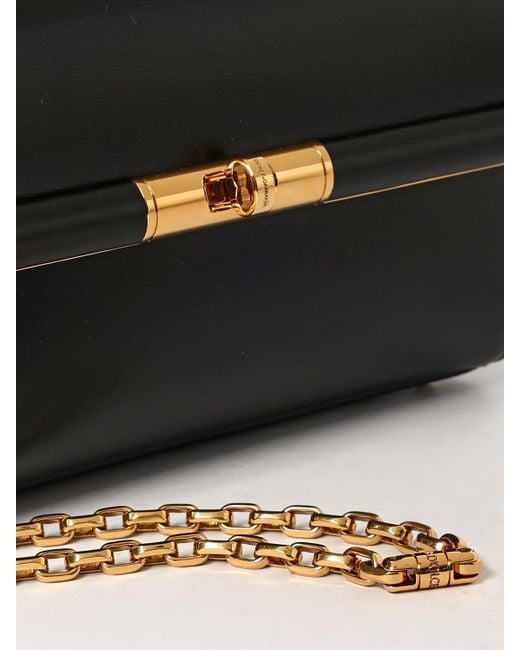 Dolce & Gabbana Black Schwarze Schultertasche Mit Kette