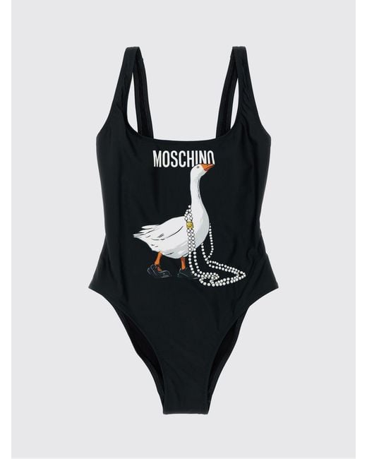Moschino Couture Black Printed One-Piece Swimsuit