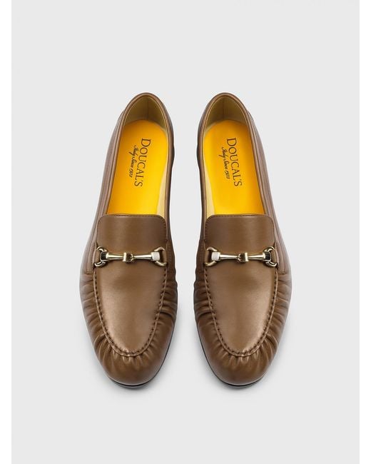 Doucal's Brown Nappa Leather Loafers With Bit