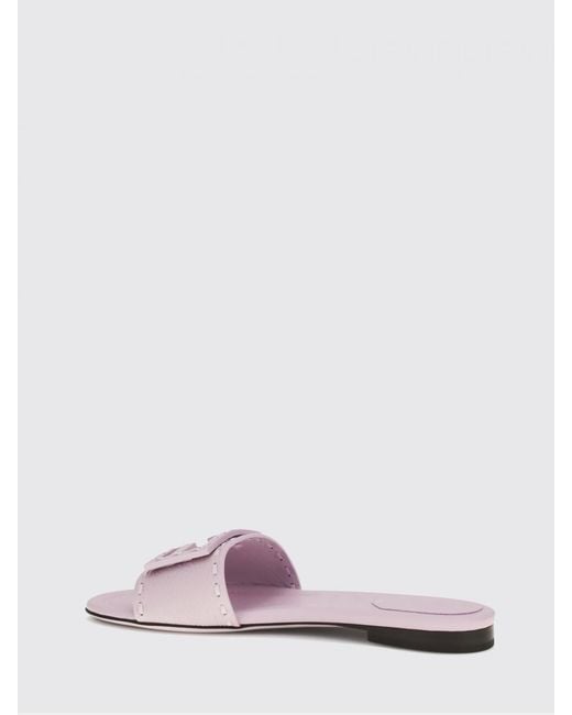 Fendi Pink Baguette Tumbled Leather Sandals