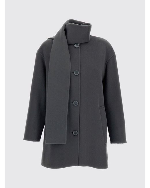 Max Mara Blue Single-Breasted Knee-Length Coat