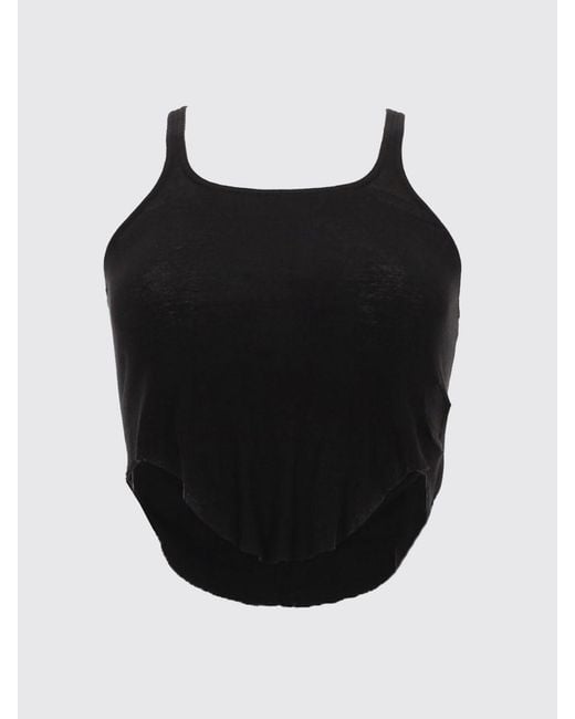 Rick Owens Black Cotton Cropped Top