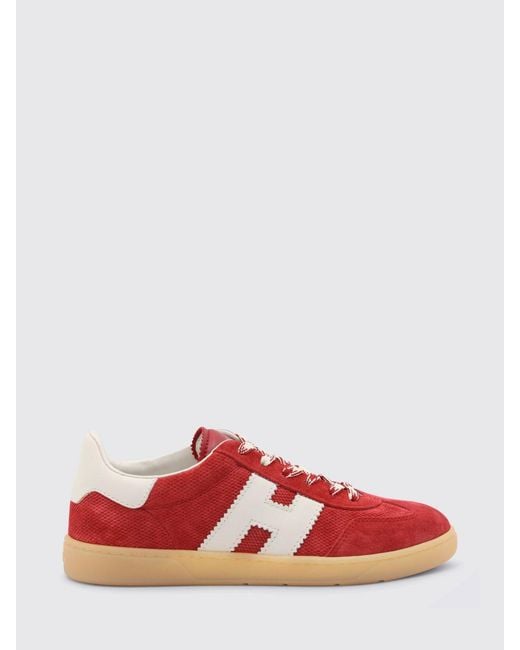 Hogan Red Cool Embossed Suede Sneakers