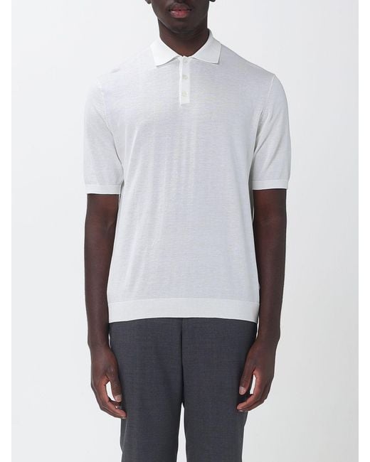 Ballantyne White Cotton Polo Shirt for men