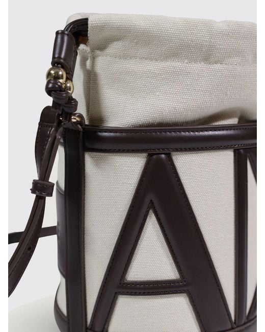 ARMANI EXCHANGE Black Canvas And Faux Leather Bucket Bag