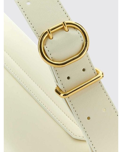 Jil Sander Natural Small Cannolo Smooth Calfskin Leather Shoulder Bag