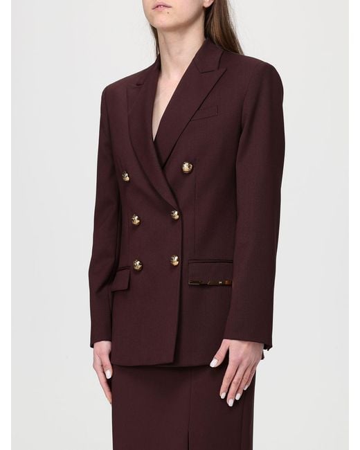 Elisabetta Franchi Red Double-Breasted Blazer