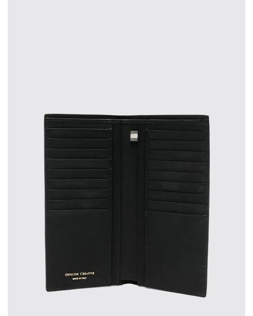 Officine Creative Black Leather Wallet for men