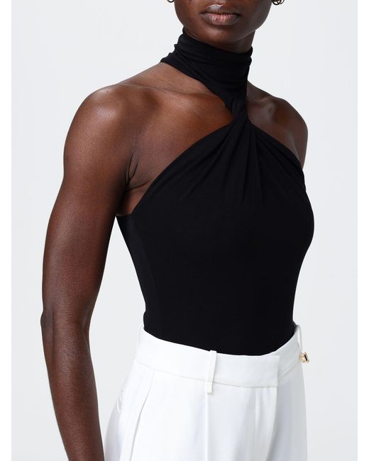 Elisabetta Franchi Black Stretch Viscose Bodysuit Top