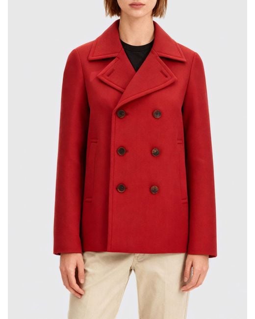 Auralee Red Trench Coat