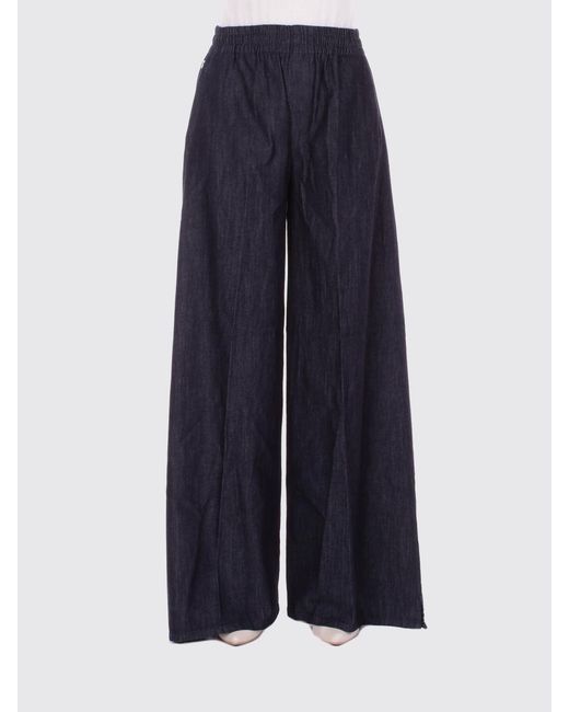 Dondup Blue Marlen Palazzo Cotton Trousers