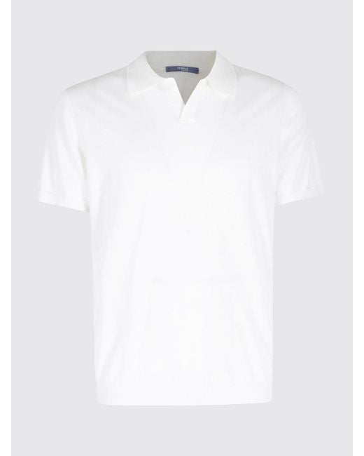 People Of Shibuya White Wool Knit Polo Shirt for men