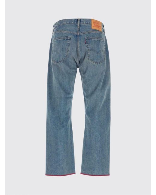 Junya Watanabe Blue Straight Fit 5-Pocket Denim Jeans With Mid-Rise Waist for men