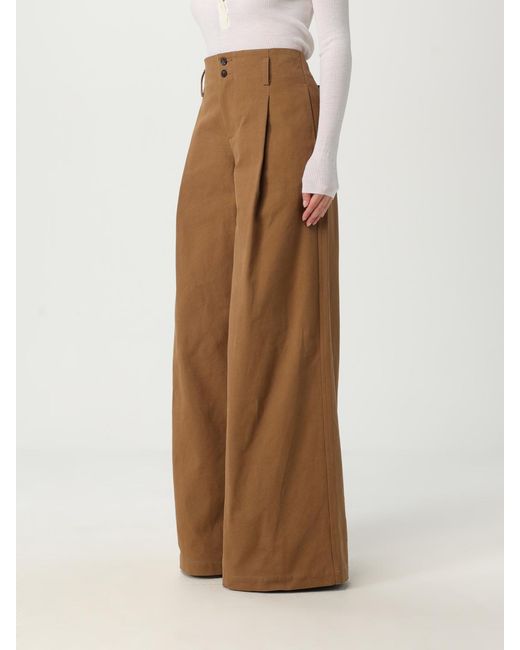 Chloé Natural Wide Leg Pleated Pants