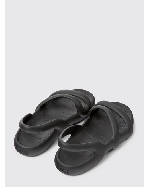 Camper Black Kobarah Flat Wide Sandals for men
