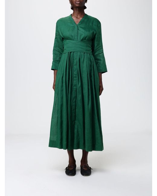 Max Mara Green Ramie Chemisier Dress