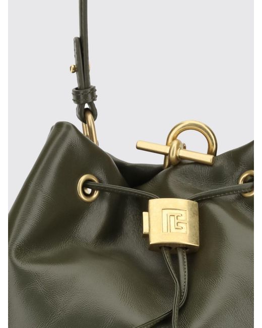 Balmain Green Calf Leather Bucket Backpack