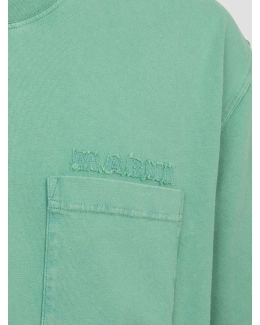 Marni Green Basic Cotton T-Shirt for men