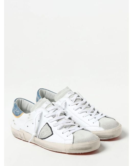 Sneakers Prsx in pelle used di Philippe Model in White da Uomo