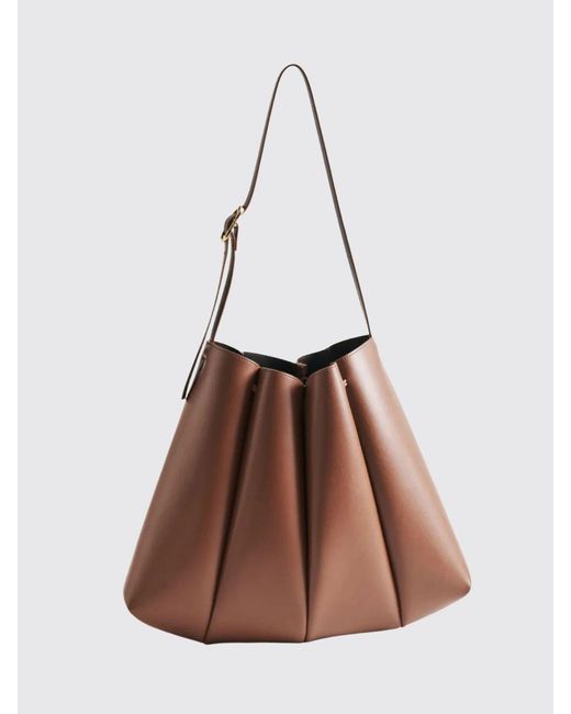 THEMOIRÈ Brown Themoir&Egrave Calipso Pleated Vegan Leather Bag