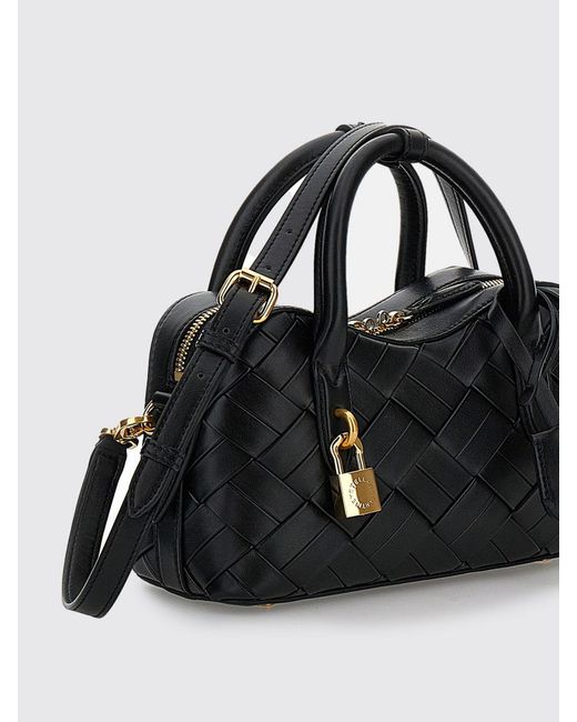 Stella McCartney Black Ryder Small Woven Eco Alter Mat Handbag With Shoulder Strap
