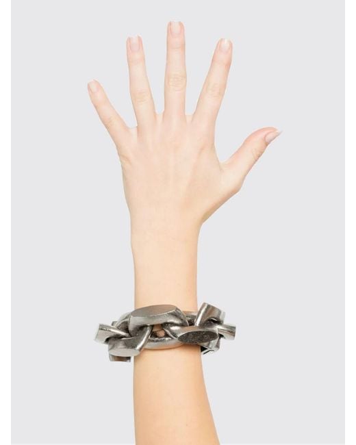 Monies White Chromed Wood Bracelet With Leaves