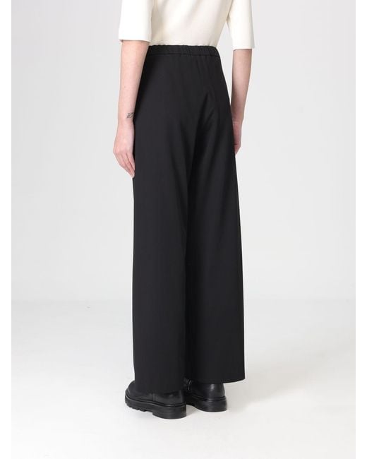 Max Mara Black Virgin Wool Trousers With Drawstring
