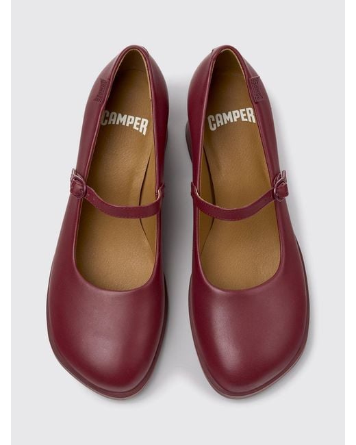 Camper Kora Smooth Leather Mary Jane Pumps With Flared Mid-Heel