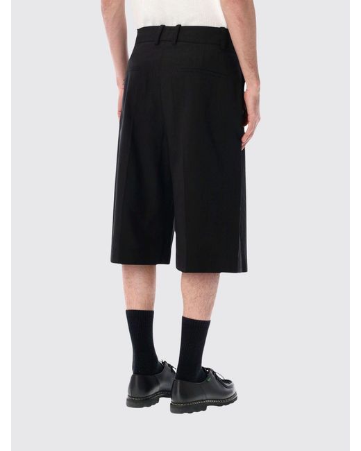 Studio Nicholson Black Cotton And Linen Tailored Shorts for men