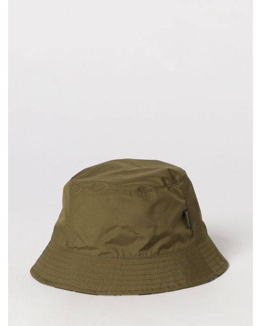 Barbour Green Reversible Polyester Hat for men