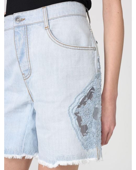 Ermanno Scervino Blue Cotton Denim Shorts