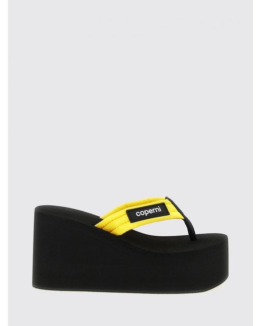 Coperni Yellow Neoprene Wedge Flip-Flop Sandal