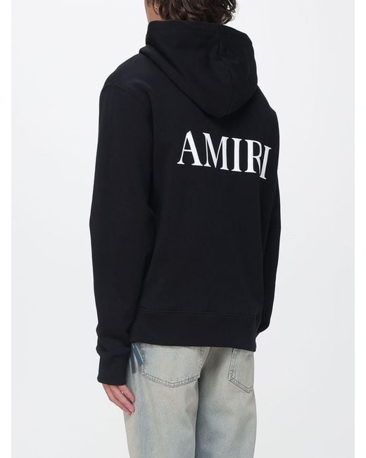 Amiri Blue Contrast Logo Cotton Hoodie for men