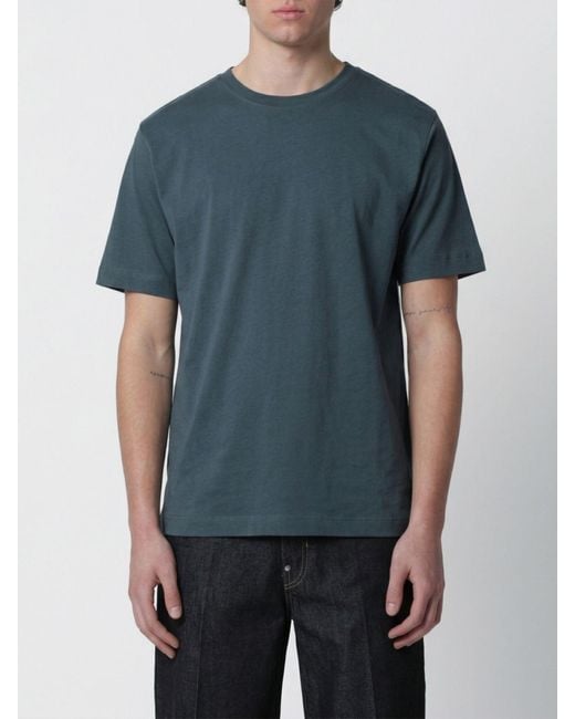 Dries Van Noten Blue Cotton T-Shirt for men