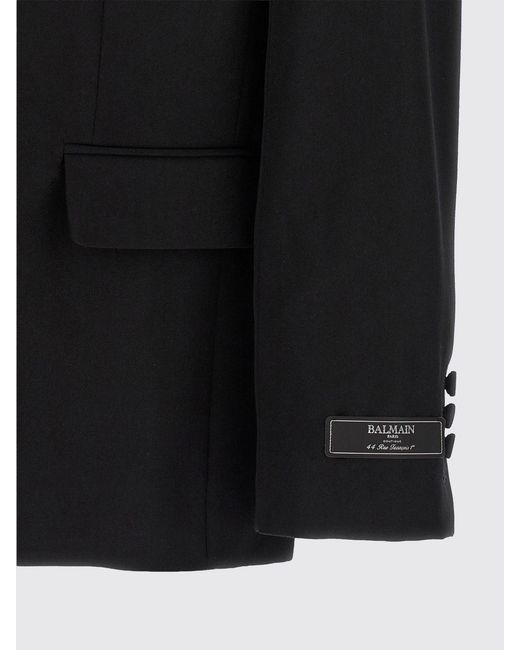 Balmain Blue Virgin Wool Single-Breasted Blazer for men