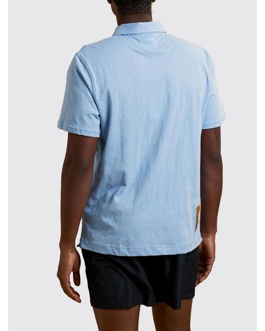 La Martina Blue Cotton Polo for men